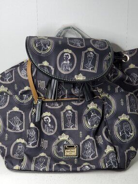 Dooney Bourke Disney Haunted Mansion 2 Backpack Ghost Portrait Print Tags READ